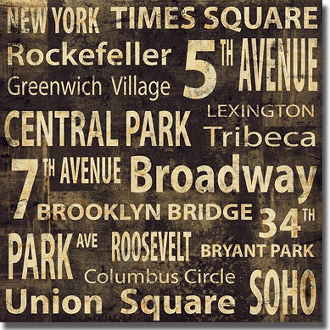 Luke Wilson 'NY' Canvas Art (20" x 20")