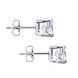 Platinum 2ct TDW Round Hearts & Arrows Diamond Stud Earrings by Auriya (J-K, SI1-SI2)