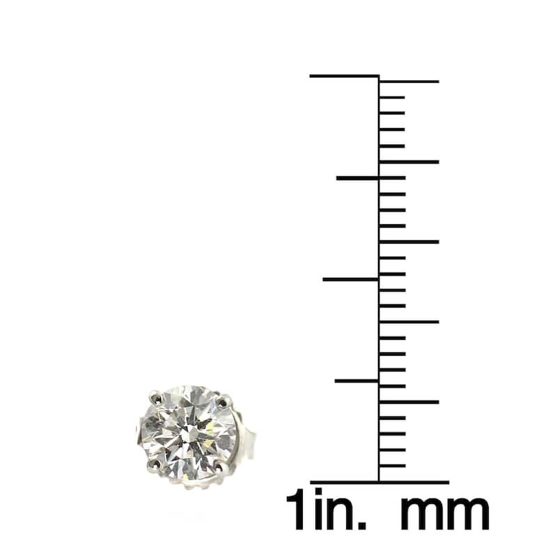 Auriya Platinum 1 1/2ct TDW Round Hearts & Arrows Diamond Stud Earrings by Auriya (J-K, SI1-SI2)