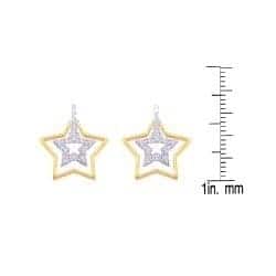 14k Two-tone Gold 1/5ct TDW Diamond Star Earrings (H-I, I1-I2)
