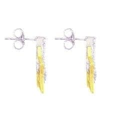 14k Two-tone Gold 1/5ct TDW Diamond Star Earrings (H-I, I1-I2)