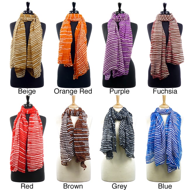 La77 Womens Three toned Striped Scarf