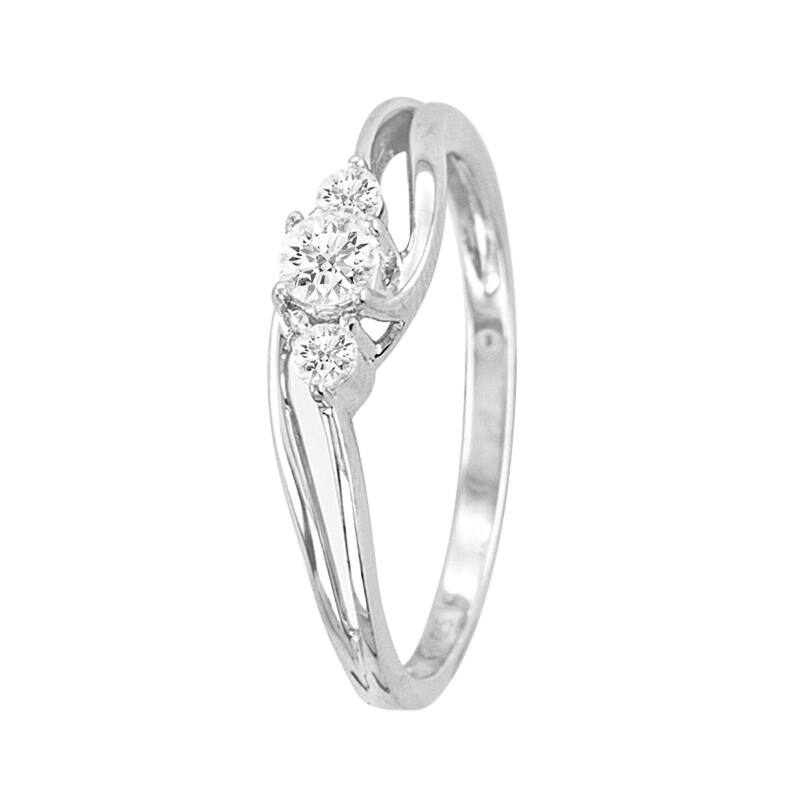 De Couer 10k White Gold 1/4ct TDW Diamond 3-stone Anniversary Ring