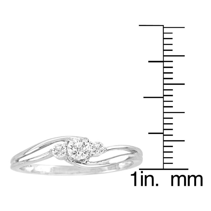De Couer 10k White Gold 1/4ct TDW Diamond 3-stone Anniversary Ring