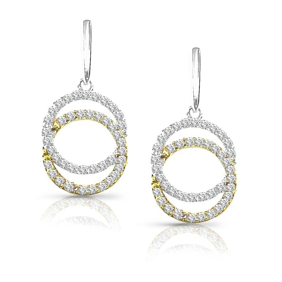 14k Two-tone Gold 3/8ct TDW Diamond Earrings