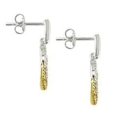 14k Two-tone Gold 3/8ct TDW Diamond Earrings
