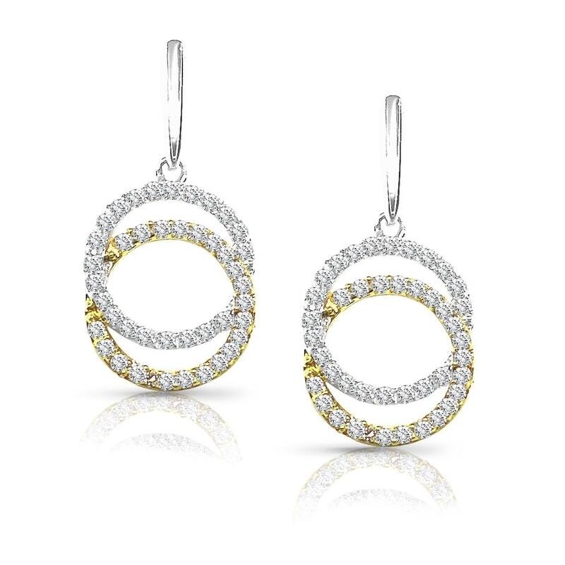 14k Two-tone Gold 3/8ct TDW Diamond Earrings