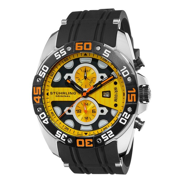 Stuhrling Original Men's Orbit Yellow Dial Swiss Quartz Watch Stuhrling Original Men's Stuhrling Original Watches