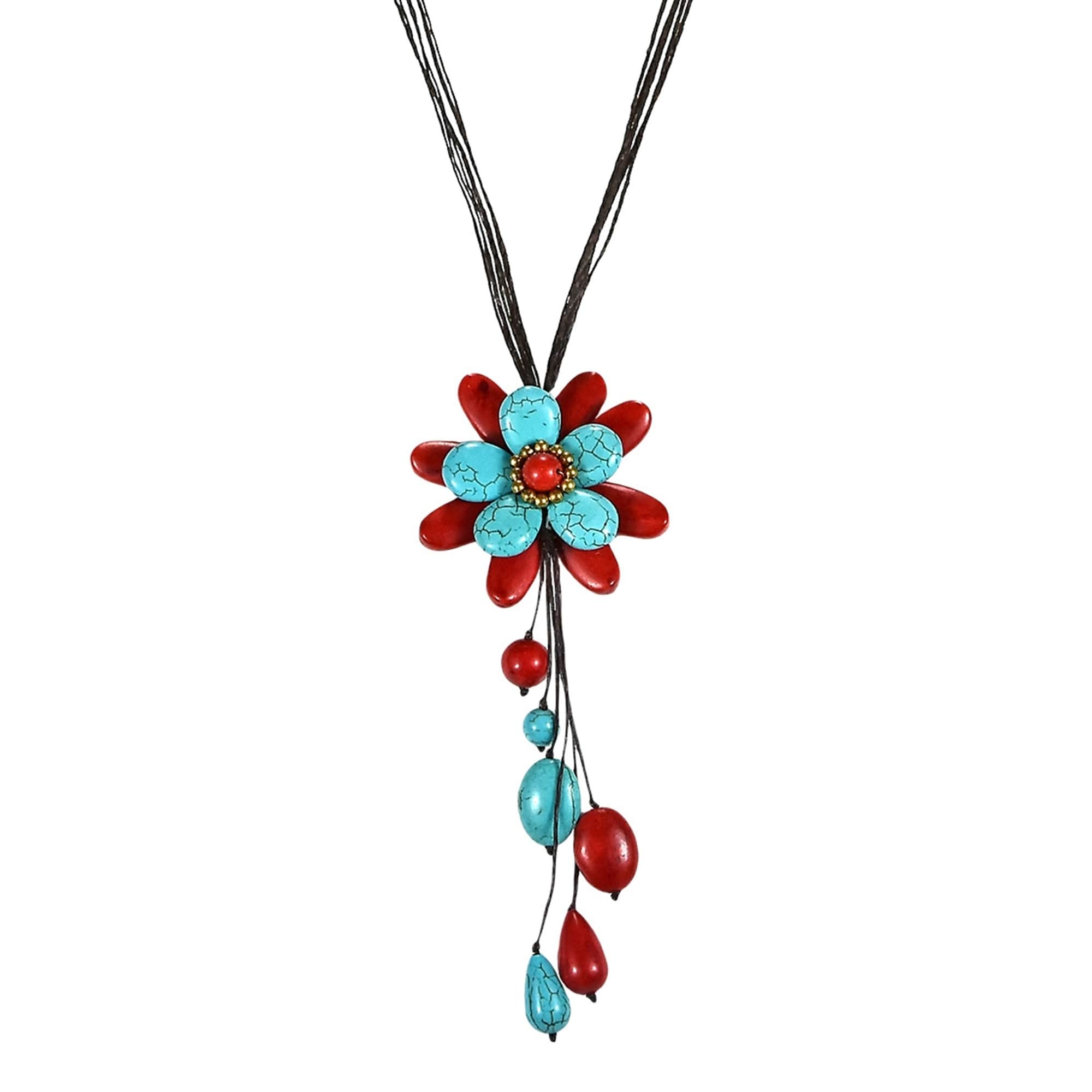 red coral turquoise necklace