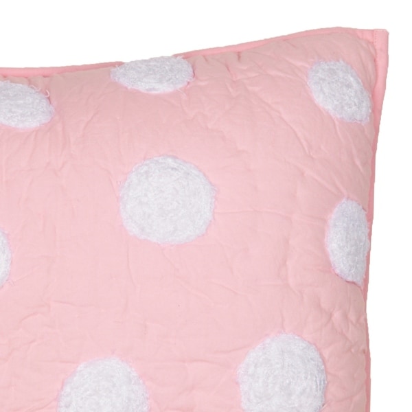 Cottage Home Laila Soft Pink Dot 16 Inch Throw Pillow Bed Bath