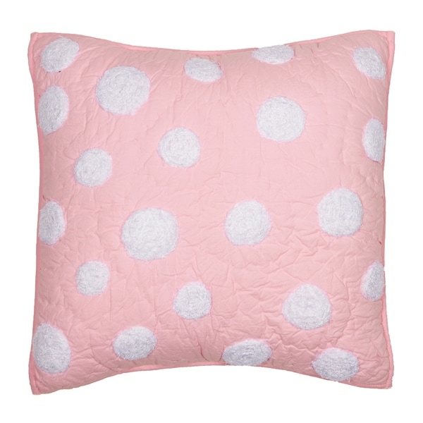 Cottage Home Laila Soft Pink Dot 16 Inch Throw Pillow Bed Bath