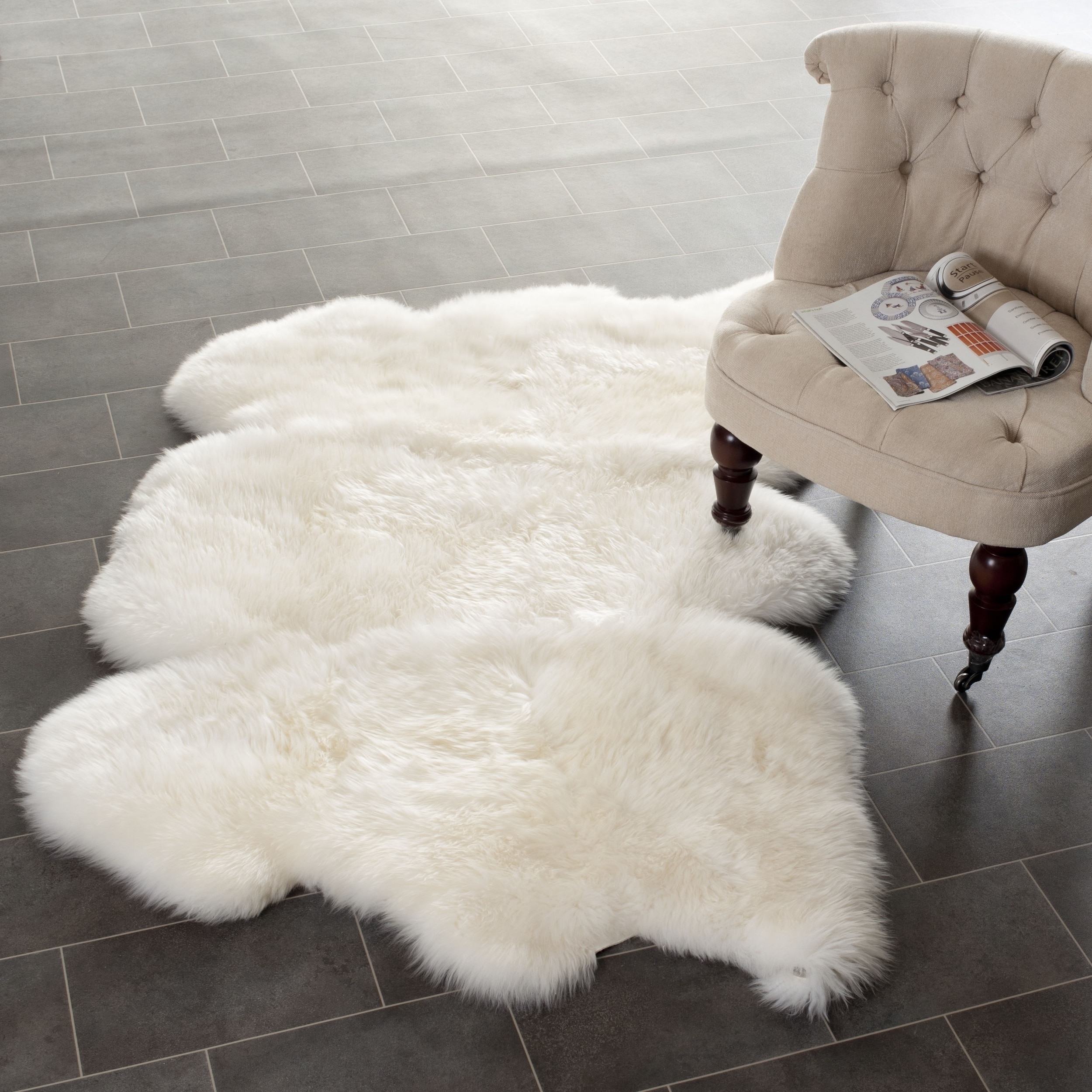 Shop Safavieh Prairie Natural Pelt Sheepskin Wool White Shag Rug 3