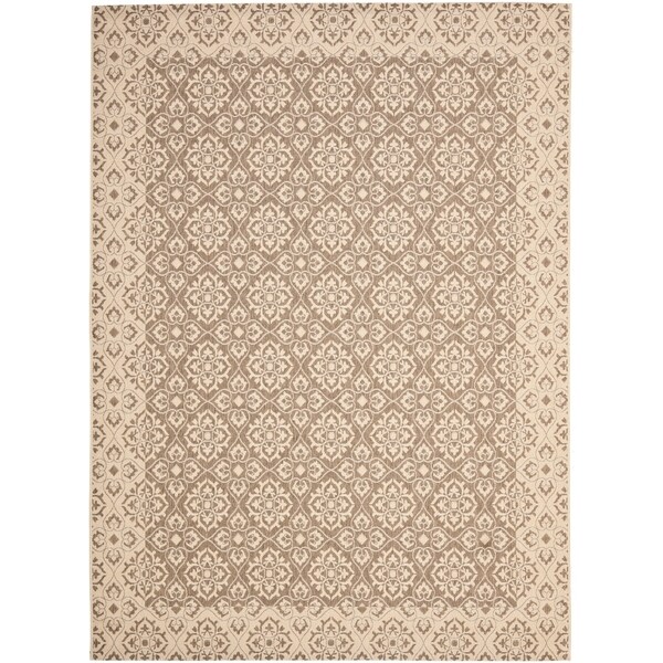 Safavieh Courtyard Elegance Brown/ Cream Indoor/ Outdoor Rug - 8' X 11'