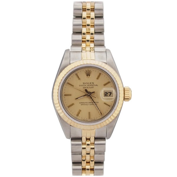 Pre owned Rolex Women's Datejust Two tone Champagne Tapestry Dial Watch Rolex Women's Pre Owned Rolex Watches