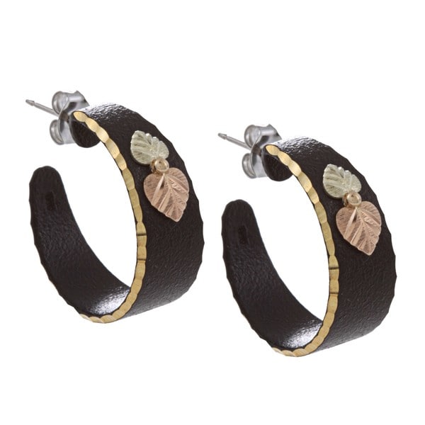 Black Hills Gold Black Powdercoated Semi hoop Earrings Black Hills Gold Black Hills Gold Earrings