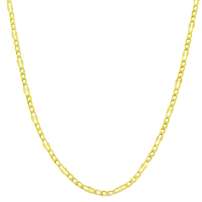 Fremada 14k Yellow Gold Fancy Figaro Link Chain (16-24 inches)
