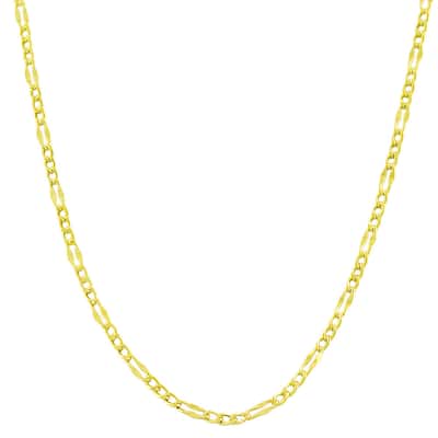 Fremada 14k Yellow Gold Fancy Figaro Link Chain (16-24 inches)