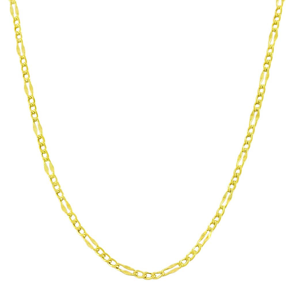 Fremada 14k Yellow Gold Fancy Figaro Link Chain (16-24 inches)