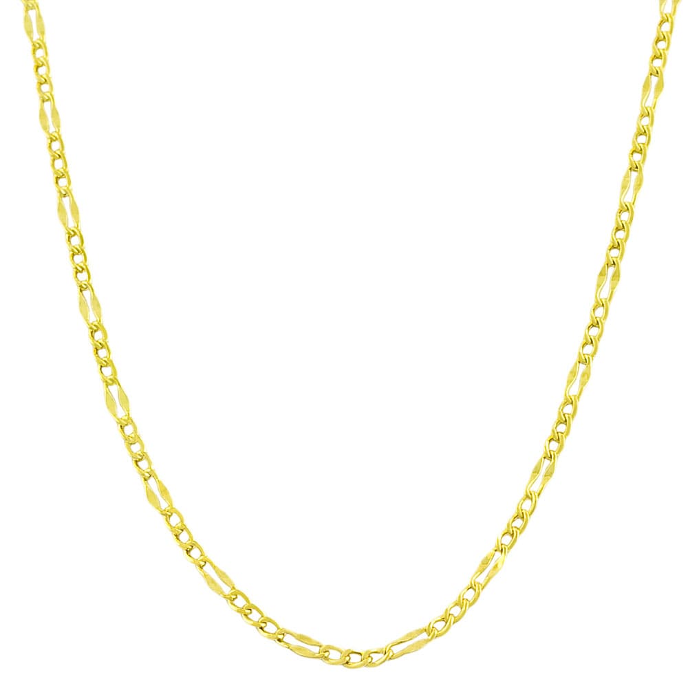Au Naturale 14k Yellow Gold Fancy Figaro Link Chain (16-24 inches)