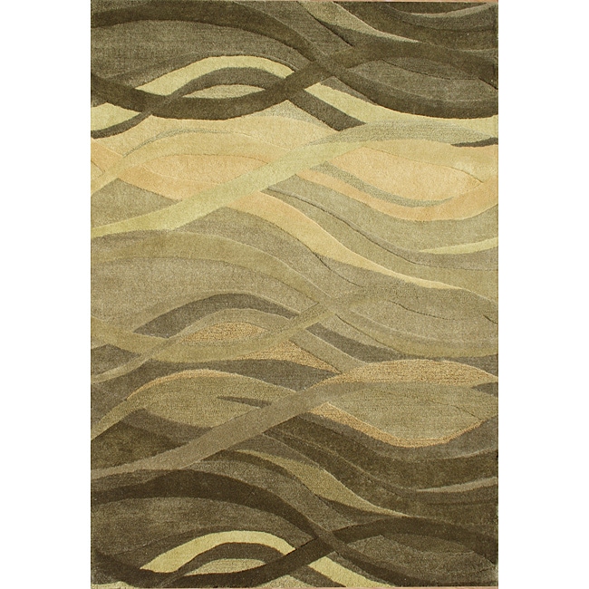 Handmade Metro Classic Green Wool Area Rug (10 X 12)