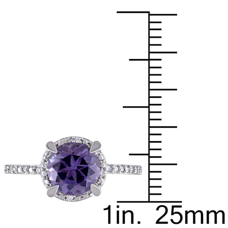 Miadora 10k Gold 1 3/5ct TGW Created Alexandrite and Diamond Accent Ring