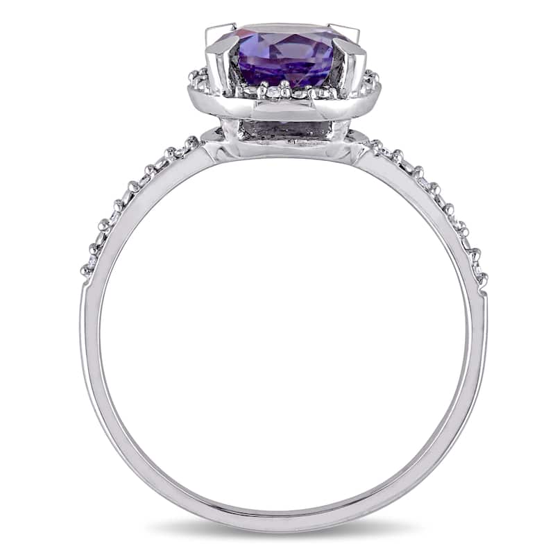 Miadora 10k Gold 1 3/5ct TGW Created Alexandrite and Diamond Accent Ring