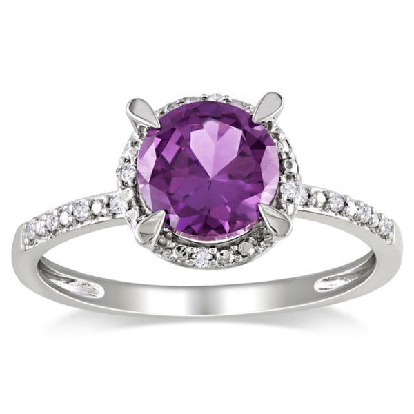 Miadora 10k Gold 1 3/5ct TGW Created Alexandrite and Diamond Accent