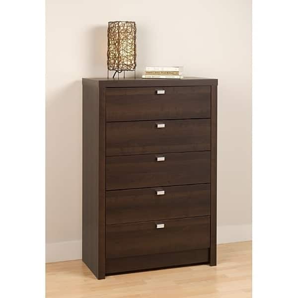 Porch Den Hewitt Espresso Wood 5 Drawer Chest Free Den Hewitt Espresso Wood 5 Drawer Chest
