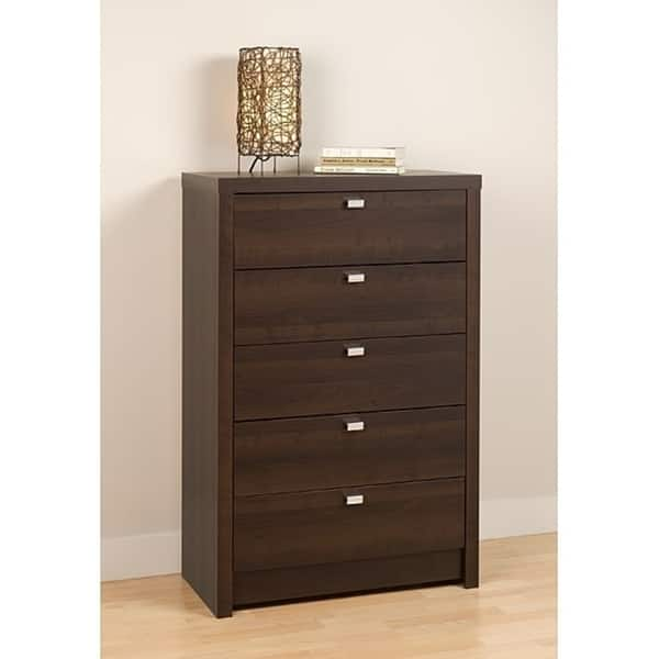 Shop Porch Den Hewitt Espresso Wood 5 Drawer Chest Free