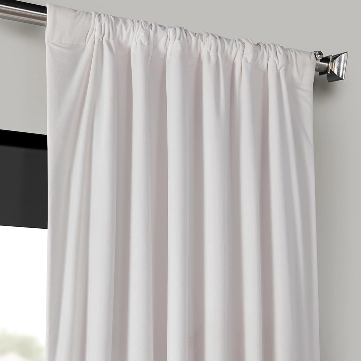 Shop Exclusive Fabrics Signature Off White Velvet Blackout Curtain