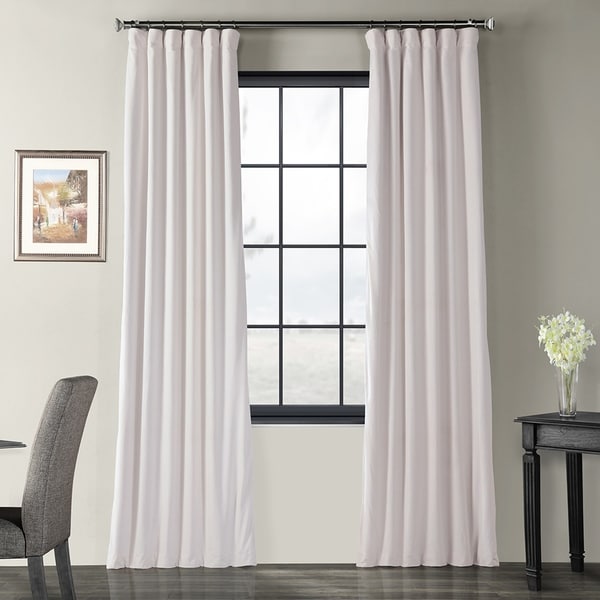 Exclusive Fabrics Signature Off White Velvet Blackout Curtain Panel