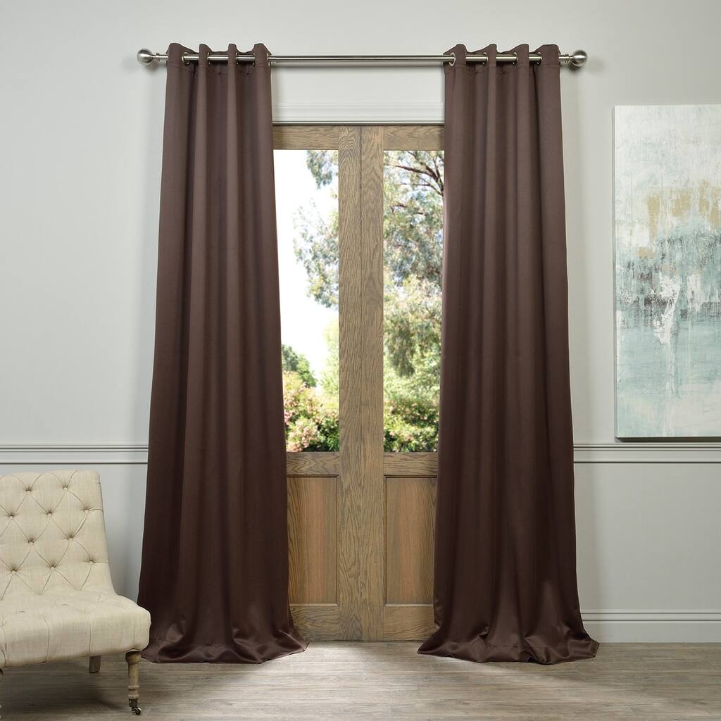 Exclusive Fabrics Grommet Java Designer Blackout Curtain Panel Pair