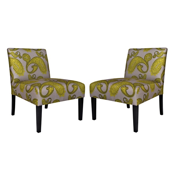 Shop Handy Living Bradstreet Modern Lemongrass Paisley Upholstered ...