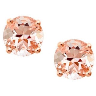 Anika and August14K Rose Gold Morganite Stud Earrings