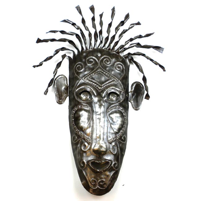 Shop Handmade Recycled Oil Drum 'Haitian Mask' Wall Art (Haiti) - On ...