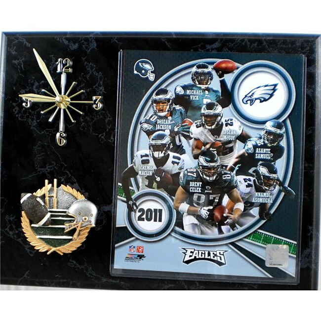 Philadelphia Eagles Collectible Photo Clock Plaque