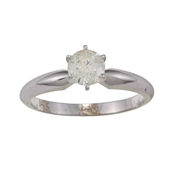 Victoria Kay 14k White Gold 5/8ct TDW Diamond Solitaire Engagement Ring (J-K, I1-I2)