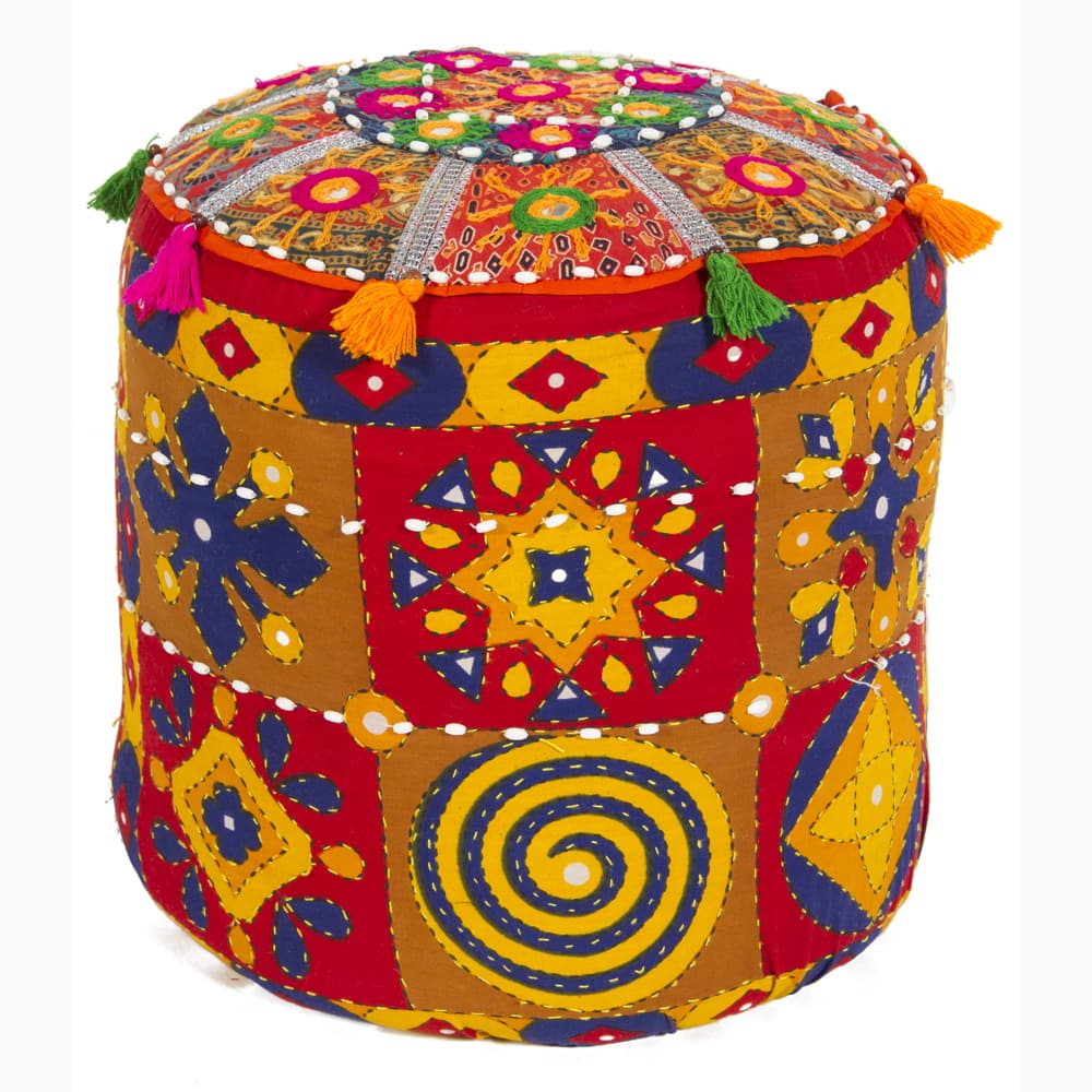 Artist's Loom Traditional Indian Poufs (Set of 2)