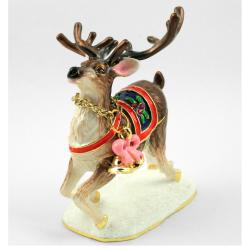 Objet d'art 'Prancer' Christmas Reindeer Trinket Box Collectible Figurines
