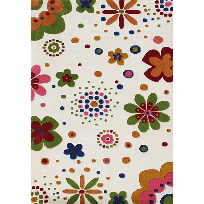 Alliyah Handmade Cream New Zealand Blend Wool Rug - 4' x 6'