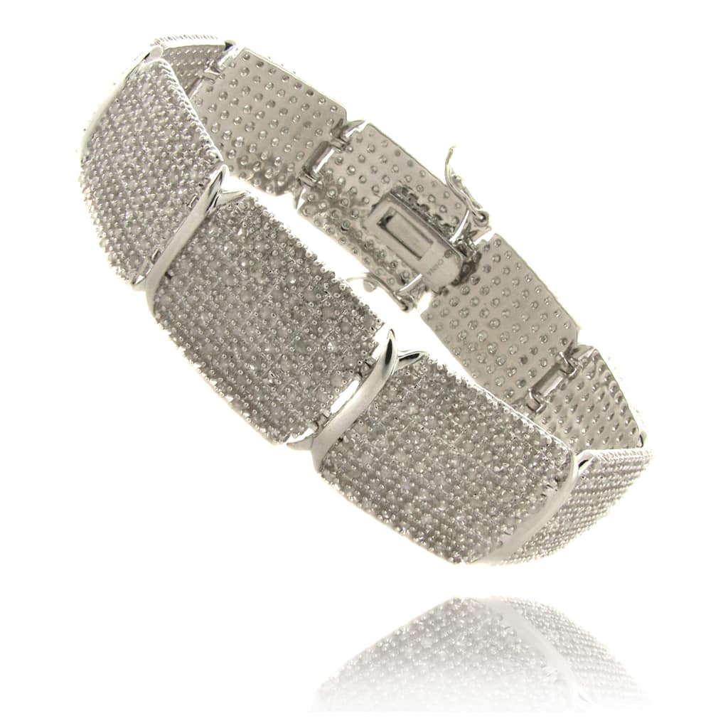 Finesque Silverplated 3ct TDW Diamond 7.25-inch Bracelet - Silver