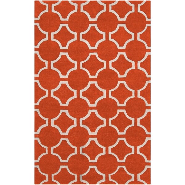 Hand-tufted Petersburg Geometric Trellis Wool Area Rug - 5' x 8'