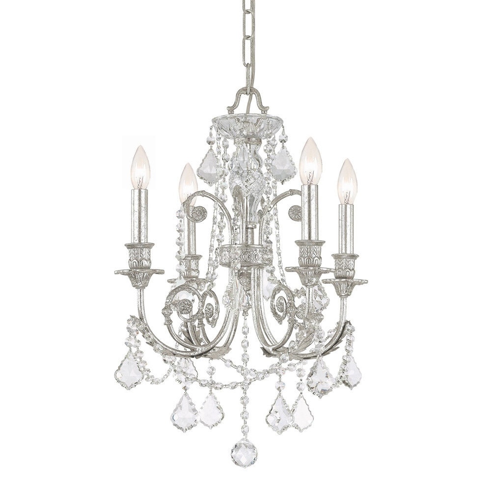 Crystorama Regis Collection 4-light Olde Silver Chandelier - Chandeliers For Bedrooms by Overstock.com