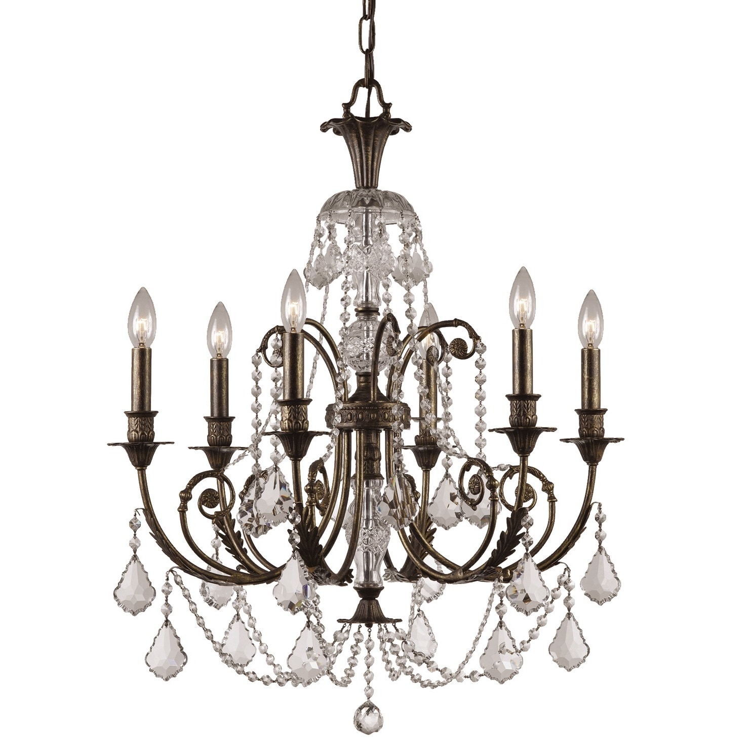Crystorama Regis Collection 6-light English Bronze Crystal Chandelier - Chandeliers For Bedrooms by Overstock.com