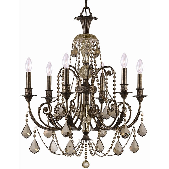 Crystorama Regis English Bronze 6 light Chandelier