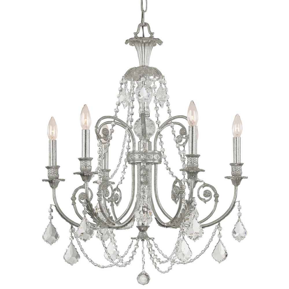Crystorama Regis Collection 6-light Olde Silver Chandelier - Chandeliers For Bedrooms by Overstock.com