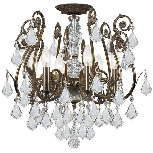 Crystorama Regis English Bronze 6 light Semi flush Indoor Fixture