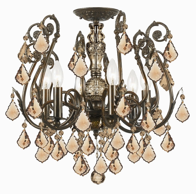 Crystorama Regis English Bronze 6 light Semi flush Fixture