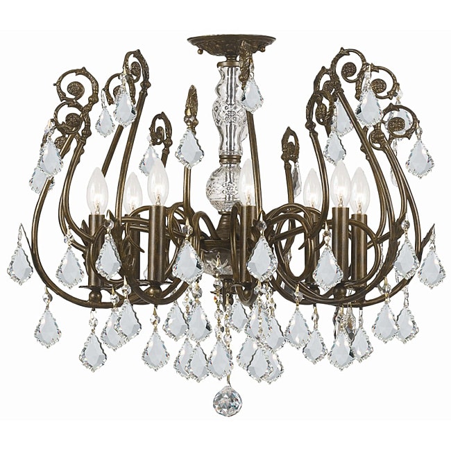 Crystorama Regis English Bronze 8 light Semi flush Fixture