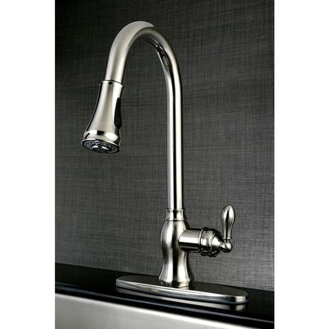 Classic Satin Nickel Single- Handle Faucet with Pull Down Spout